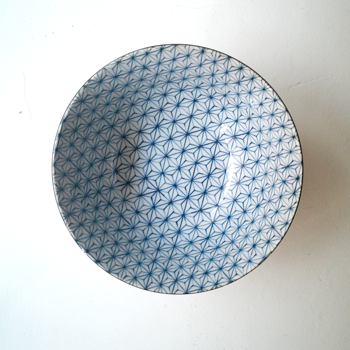 Japanilainen keramiikkakulho tähtikuvio sashiko