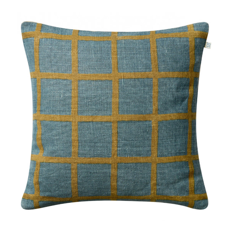 Chhatwal & Jonsson pellavatyyny heaven blue khaki 50x50cm