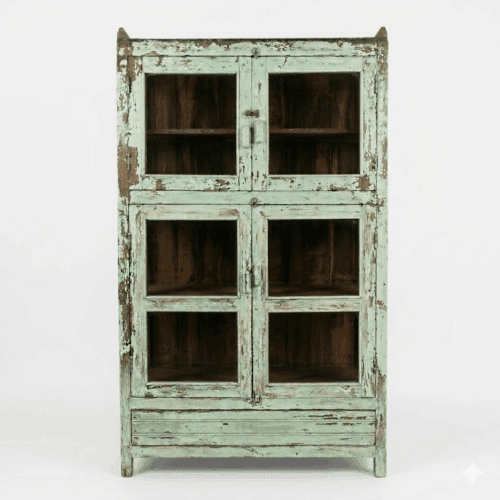 vihreä vitriinikaappi