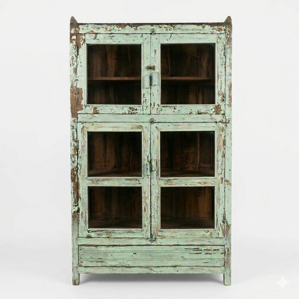 vihreä vitriinikaappi