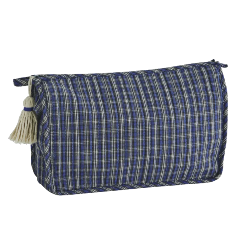 Ruudullinen tikattu pussukka Blue